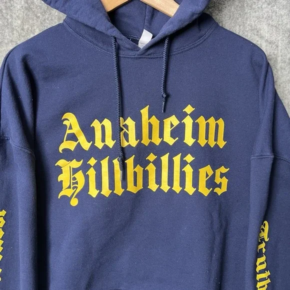 Gwen Stefani Anaheim Hillbillies Pullover Hoodie Navy Blue Size 2XL - Picture 4 of 8